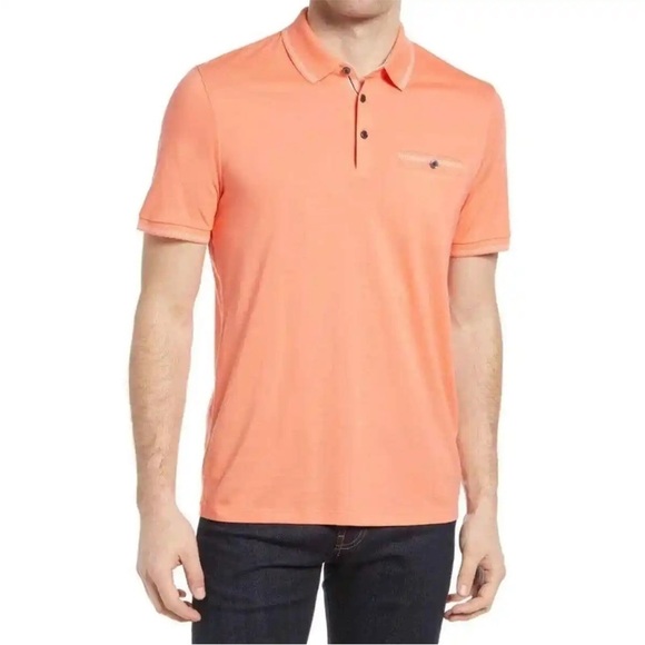 NWT | Ted Baker London Men’s Tortila Short Sleeve Polo Shirt Size 6 (2XL) - Picture 1 of 13